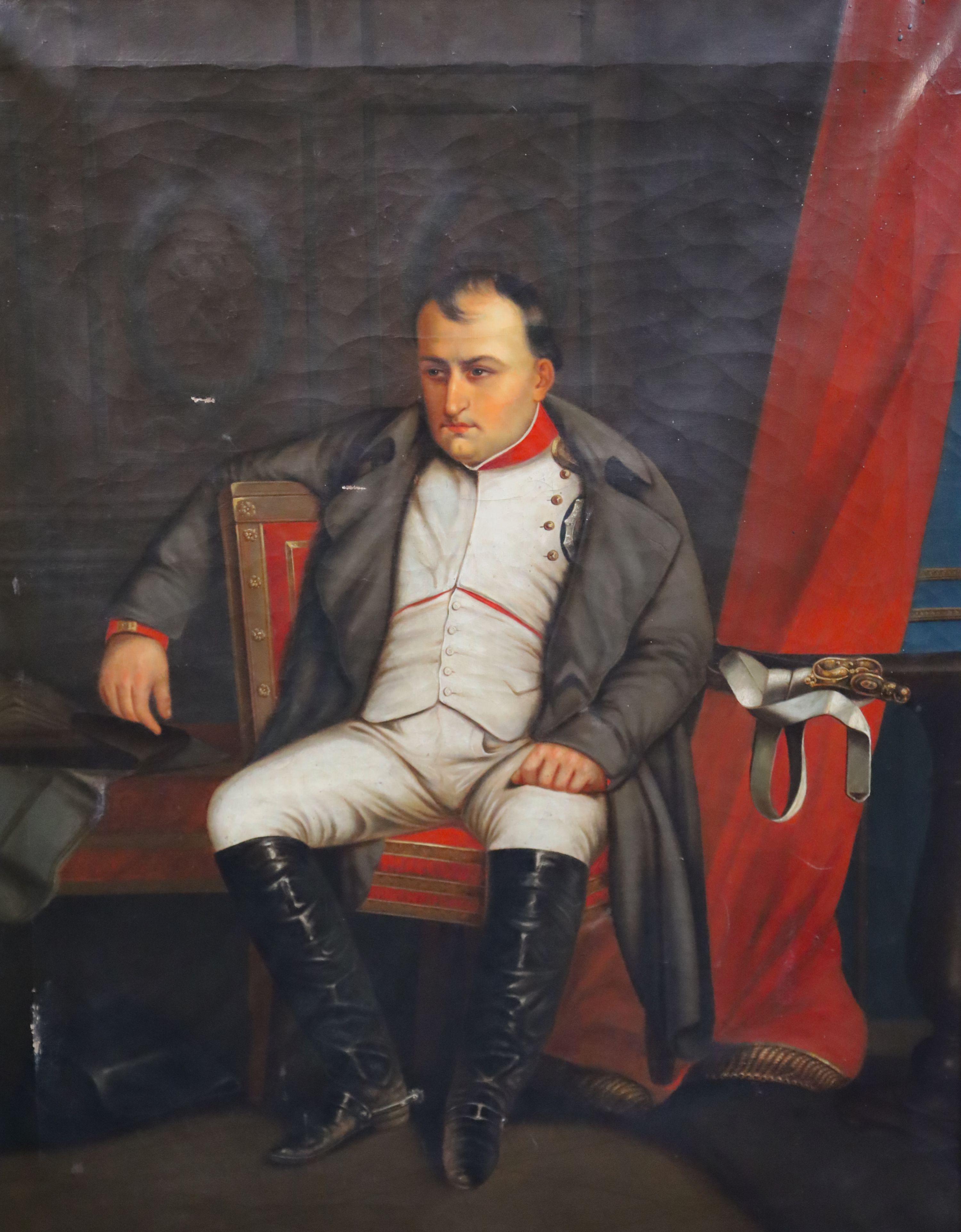 After Hippolyte Paul Delaroche (1797-1856) Napoleon at Fontainebleu 33.5 x 26in.